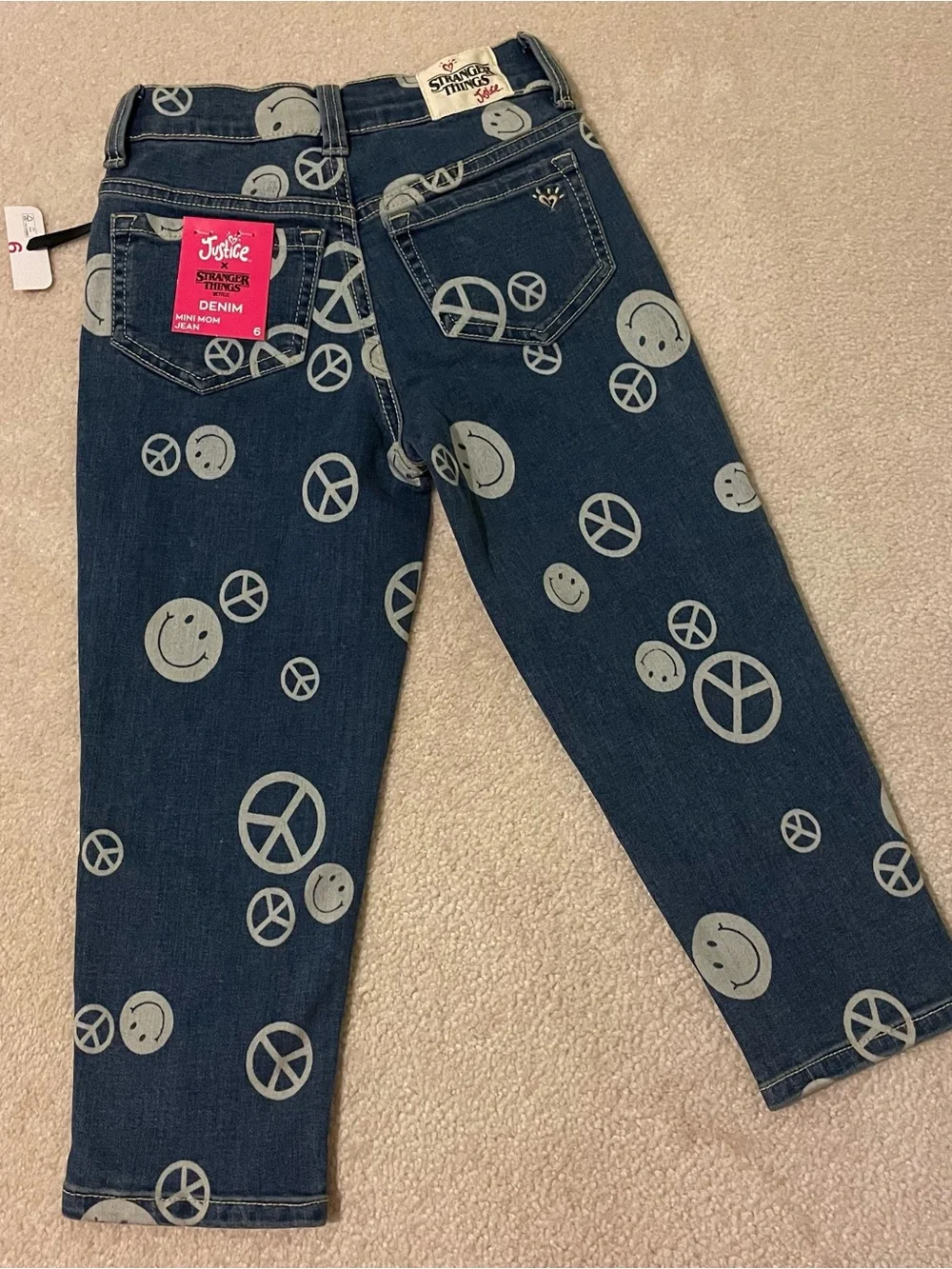 JUSTICE Stranger Things mini mom jeans-kids size 6 NWT